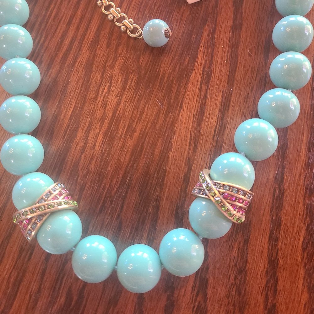 Turquoise large bead necklace - Picture 2 of 3